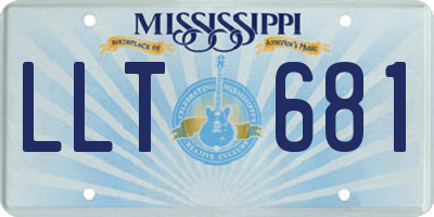 MS license plate LLT681