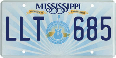 MS license plate LLT685