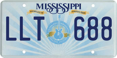 MS license plate LLT688