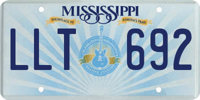 MS license plate LLT692