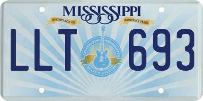 MS license plate LLT693