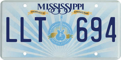 MS license plate LLT694