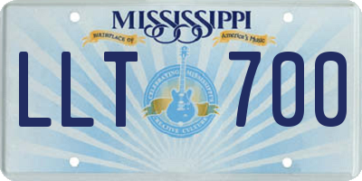 MS license plate LLT700