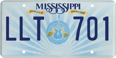 MS license plate LLT701