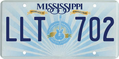 MS license plate LLT702