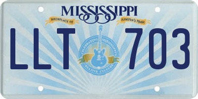 MS license plate LLT703