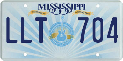 MS license plate LLT704