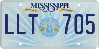 MS license plate LLT705