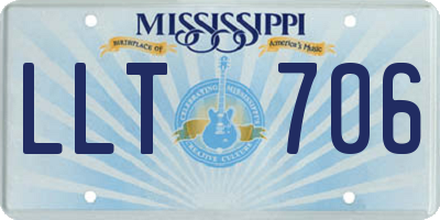 MS license plate LLT706