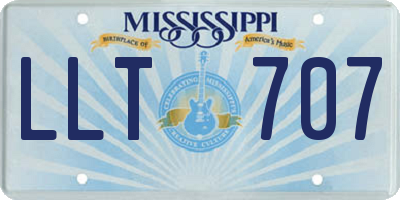 MS license plate LLT707