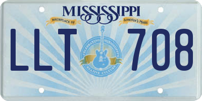 MS license plate LLT708