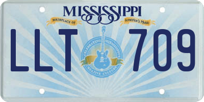 MS license plate LLT709