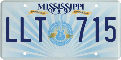 MS license plate LLT715