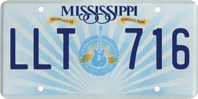 MS license plate LLT716