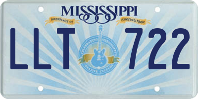 MS license plate LLT722