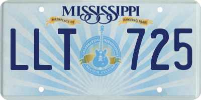 MS license plate LLT725