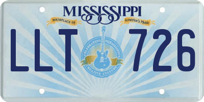 MS license plate LLT726