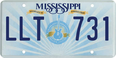 MS license plate LLT731