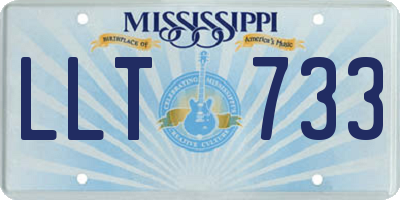 MS license plate LLT733