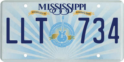 MS license plate LLT734