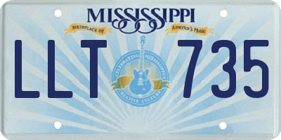 MS license plate LLT735
