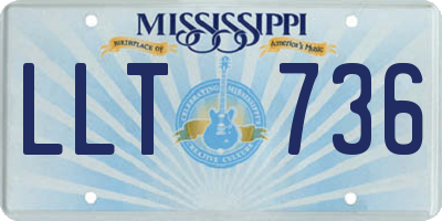 MS license plate LLT736