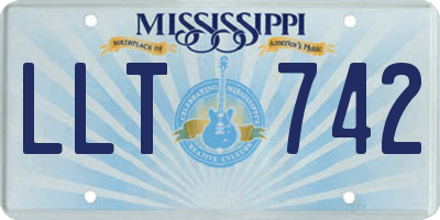 MS license plate LLT742
