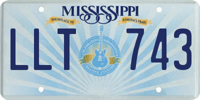 MS license plate LLT743