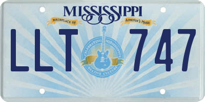 MS license plate LLT747