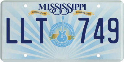 MS license plate LLT749
