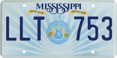 MS license plate LLT753