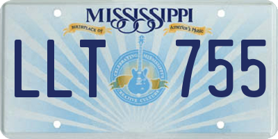 MS license plate LLT755