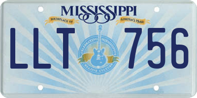 MS license plate LLT756