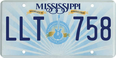 MS license plate LLT758