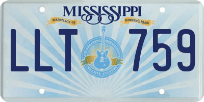 MS license plate LLT759