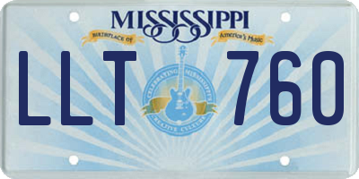 MS license plate LLT760