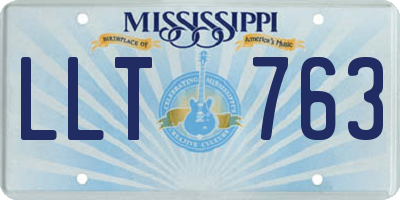 MS license plate LLT763