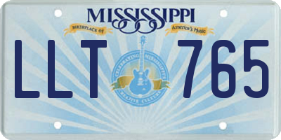 MS license plate LLT765