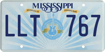 MS license plate LLT767