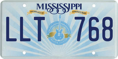 MS license plate LLT768