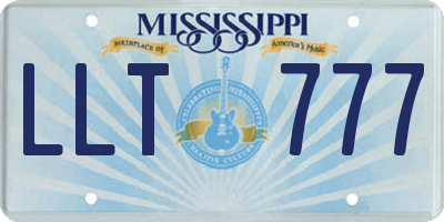 MS license plate LLT777