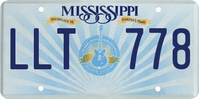 MS license plate LLT778