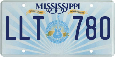 MS license plate LLT780