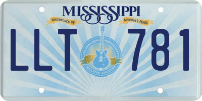 MS license plate LLT781