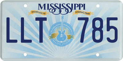 MS license plate LLT785