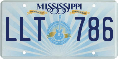 MS license plate LLT786