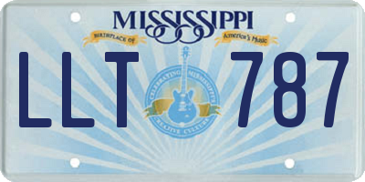 MS license plate LLT787