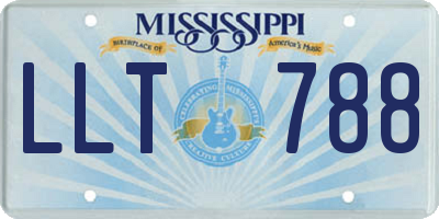 MS license plate LLT788
