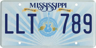 MS license plate LLT789