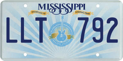 MS license plate LLT792